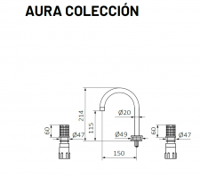 GRIFO DE LAVABO COLECCIÓN AURA  GRB 75 355 388