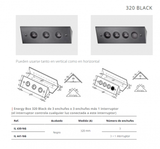 ENCHUFES  DUALITY BLACK  CUCINEOGGI  NOVEDAD 