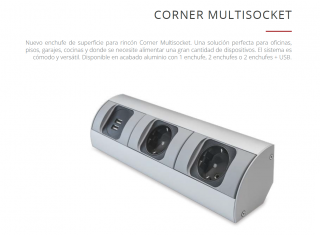 ENCHUFE DE SUPERFICIE PARA RINCON CORNER MULTISOCKET  CUCINEOGGI