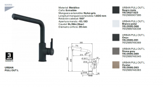 FRANKE GRIFO DE COCINA  URBAN  PULL OUT    EXTENSIBLE  