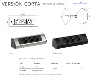 ENCHUFE CASIA 2.0 DE SUPERFICIE CUCINEOGGI NOVEDAD