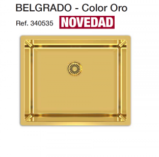 FREGADERO DE ACERO INOXIDABLE COLOR ORO BELGRADO SOLFLESS