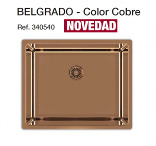 FREGADERO DE ACERO INOXIDABLE COLOR COBRE BELGRADO SOLFLESS