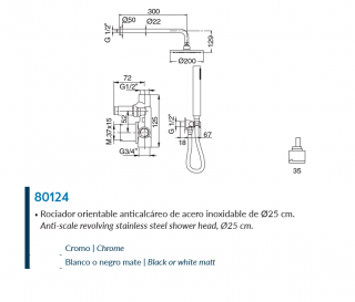 CONJUNTO DUCHA EMPOTRAR MODELO IZAS GRIZASA